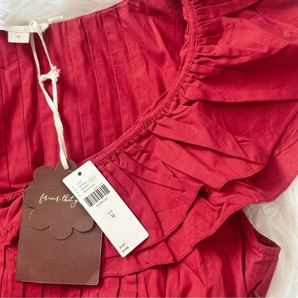 Anthropologie Forever that Girl Pintucked Ruffle Blouse Medium - Picture 8 of 8